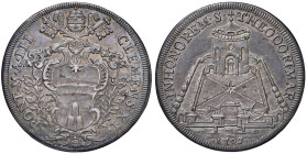 Clemente XI (1700-1721) Piastra 1703 A. III - Munt. 40 (questo esemplare) AG (g 32,09) RR Bella patina di vecchia raccolta. Proveniente dalla prestigi...