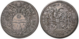 Clemente XI (1700-1721) Piastra 1704 A. IV - Munt. 43 AG (g 32,00) R Graffi e screpolature al D/. Mancanza di metallo al D/

Status: qSPL