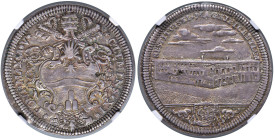 Clemente XI (1700-1721) Testone A. V - Munt. 80 AG RRR Esemplare in altissima conservazione per il tipo con una affascinate patina riposata. In slab N...