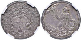 Clemente XI (1700-1721) Giulio A. V - Munt. 117 AG RR In slab NGC MS 64 cod. 2789369-037. Top pop, miglior esemplare certificato NGC

Status: MS 64