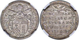 Benedetto XIII (1724-1730) Giulio 1724 A. I - Munt. 10 AG RR Conservazione eccezionale. Dalla nostra asta 50, lotto 277. In slab NGC MS 64 cod. 279372...