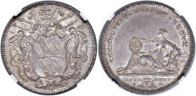Clemente XII (1730-1740) Testone 1736 - Munt. 23 AG R Conservazione eccezionale con splendida patina iridescente. Dalla nostra asta 63, lotto 1169 In ...
