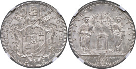 Clemente XIII (1758-1769) Testone 1763 A. VI - Munt. 13 AG Conservazione eccezionale. Ex Heritage NYINC Signature Sale 2017, lotto 32237. In slab NGC ...