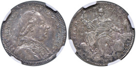 Pio VI (1775-1799) Quinto di scudo 1777 III - Nomisma 55a AG R Conservazione eccezionale corredato da una intensa patina. Ex Heritage New York Signatu...