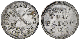 Pio VI (1775-1799) 4 Baiocchi 1793 - Munt. 91 MI (g 2,46)

Status: SPL