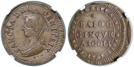 Pio VI (1775-1799) Ascoli - Madonnina 1797 A. XXIII - Nomisma 4 (questo esemplare illustrato) CU RR In slab TOP POP miglior esemplare certificato NGC ...