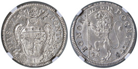 Pio VI (1775-1779) Bologna - Lira da 20 Bolognini 1778 - Munt. 218 AG Ex Nomisma 49 del 2014 lotto 284. Top pop, miglior esemplare certificato NGC MS ...