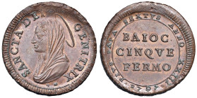 Pio VI (1775-1799) Fermo - Madonnina 1797 T M - Nomisma 35 CU (g 19,22) Esemplare in conservazione eccezionale dal rame rosso e dalla fantastica patin...