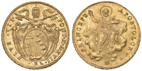 Pio VII (1800-1823) Bologna - Doppia A. XVIII - Nomisma 239 AU (g 5,47) Conservazione eccezionale con i fondi brillanti

Status: qFDC