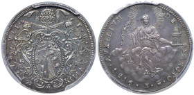 Pio VII (1800-1823) Bologna - Quinto di scudo 1816 A. VIII - Nomisma 265 AG R Conservazione eccezionale con intensa patina iridescente. Dalla nostra a...
