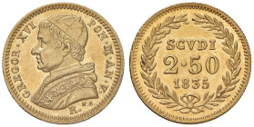 Gregorio XVI (1831-1846) 2,50 Scudi 1835 A. V - Munt. 5 AU (g 4,34) R

Status: SPL+