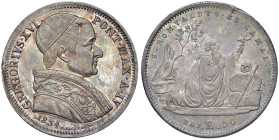 Gregorio XVI (1831-1846) 50 Baiocchi 1834 A. IV - Nomisma 430 AG (g 13,18) Bellissima patina

Status: qFDC/FDC