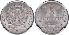 Repubblica romana (1848-1849) 8 Baiocchi 1849 - Nomisma 579 MI Conservazione eccezionale. In slab NGC MS 65+ cod. 5842506-009

Status: MS 65+
