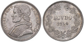 Pio IX (1846-1878) Scudo 1854 A. IX - Nomisma 653 AG (g 26,83) Modeste macchie al D/

Status: SPL+