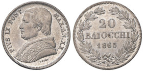 Pio IX (1846-1878) 20 Baiocchi 1865 A. XX - Nomisma 696 AG (g 5,35)

Status: qFDC