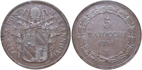 Pio IX (1846-1878) 5 Baiocchi 1851 A. VI - Nomisma 765 CU In slab NGC MS 62 BN cod. 1527788-002

Status: MS 62 BN