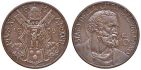 Pio XI (1922-1938) 10 Centesimi 1938 A. XVII - Gig. 74 CU RRRR

Status: SPL