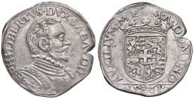 Emanuele Filiberto (1553-1580) Testone 1561 Asti - MIR 510 AG (g 9,28) RRR Esemplare di eccellente qualità per la tipologia

Status: SPL