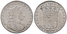 Vittorio Amedeo II (1680-1730) Lira 1718 - MIR 886b AG (g 6,14) RR Conservazione eccezionale per questo tipo di moneta con argentatura brillante e spl...