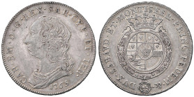 Carlo Emanuele III (1730-1773) Scudo 1765 - Nomisma 157 AG (g 35,08)

Status: BB