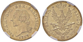 Vittorio Amedeo III (1773-1796) Mezza doppia 1787 - Nomisma 309 AU In slab NGC MS 62 cod. 6648431-018

Status: MS 62