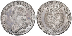 Vittorio Amedeo III (1773-1796) Mezzo Scudo 1792 - Nomisma 344 AG (g 17,58) R Esemplare non circolato e dal metallo lucente, praticamente FDC. Nell'as...