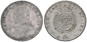Carlo Emanuele IV (1796-1802) Mezzo scudo 1800 - Nomisma 483 AG (g 17,41) RRRR Leggera porosità del metallo, in particolare al R/, ma esemplare di buo...