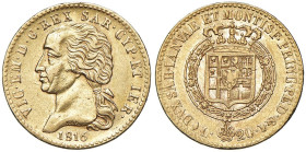 Vittorio Emanuele I (1802-1821) 20 Lire 1816 - Nomisma 508 AU RR

Status: BB-SPL