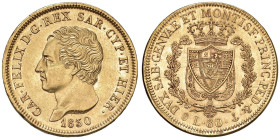 Carlo Felice (1821-1831) 80 Lire 1830 G - Nomisma 532 AU Bellissimo esemplare di ottima qualità.

Status: qFDC