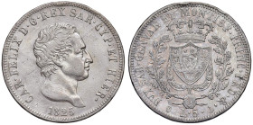 Carlo Felice (1821-1831) 5 Lire 1825 G - Nomisma 562 AG RRR Colpetti al bordo, moneta rarissima da reperirsi

Status: BB