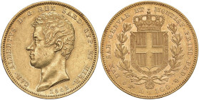 Carlo Alberto (1831-1849) 100 Lire 1842 T - Nomisma 633 AU RR Lievi hairlines. Di grande qualità per questo millesimo ancora più raro in alta conserva...