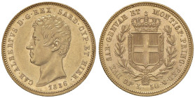 Carlo Alberto (1831-1849) 50 Lire 1836 T - Nomisma 636 AU RR Emissione dichiarata di soli 385 esemplari. Conservazione eccezionale per questo nominale...