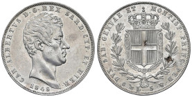 Carlo Alberto (1831-1849) 5 Lire 1848 G - Nomisma 702 AG Screpolature al R/

Status: SPL/SPL+