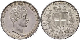 Carlo Alberto (1831-1849) 5 Lire 1849 G - Nomisma 704 AG Segnetti al D/

Status: qFDC