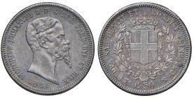Vittorio Emanuele II (1849-1861) 50 Centesimi 1856 T - Nomisma 816 AG RR Intensa patina

Status: SPL+
