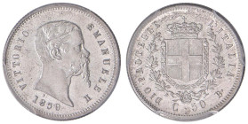 Vittorio Emanuele II re eletto (1859-1861) 50 Centesimi 1859 B - Nomisma 834 AG R In slab PCGS MS 64 cod. 352165.64/49096020

Status: MS 64