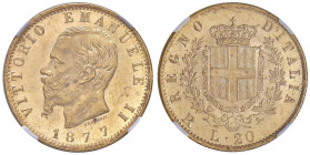 Vittorio Emanuele II (1861-1878) 20 Lire 1877 R - Nomisma 867 AU In slab NGC MS 64+ cod. 2120562-024

Status: MS 64+