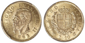 Vittorio Emanuele II (1861-1878) 10 Lire 1863 - Nomisma 871 AU In slab PCGS MS 63 cod. 338301.63/33124240

Status: MS 63