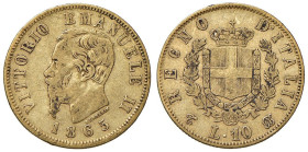 Vittorio Emanuele II (1861-1878) 10 Lire 1865 T - Nomisma 874 AU R

Status: qBB