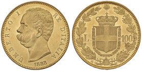 Umberto I (1878-1900) 100 Lire 1888 - Nomisma 973 AU RR Esemplare di altissima qualità

Status: qFDC/FDC