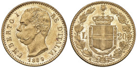 Umberto I (1878-1900) 20 Lire 1889 - Nomisma 987 AU R Fondi lucenti

Status: qFDC/FDC