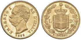 Umberto I (1878-1900) 20 Lire 1891 - Nomisma 989 AU Entrambi 1 ribattuti su 1

Status: FDC