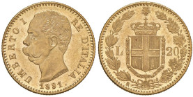 Umberto I (1878-1900) 20 Lire 1891 - Nomisma 989 AU Data ribattuta

Status: FDC