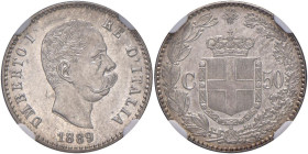 Umberto I (1878-1900) 50 Centesimi 1889 - Nomisma 1011 AG R In slab NGC MS 63 cod. 2762905-007

Status: MS 63
