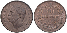 Umberto I (1878-1900) 10 Centesimi 1893 R - Nomisma 1017 CU R

Status: FDC