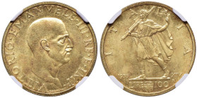 Vittorio Emanuele III (1900-1946) 100 Lire 1936 A. XIV - Nomisma 1059 AU RRR In slab NGC MS 65 6634004-004

Status: MS 65