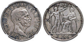Vittorio Emanuele III (1900-1946) 20 Lire 1927 A. V Prova - Nomisma P15 AG RRRR In slab NGC MS 67 cod. 6141769-001

Status: MS 67
