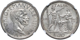 Vittorio Emanuele III (1900-1946) 20 Lire 1929 A. VII - Nomisma 1086 AG RRR Tiratura di 50 esemplari. In slab NGC MS 67 cod. 5887102-018

Status: MS...
