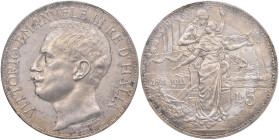Vittorio Emanuele III (1900-1946) 5 Lire 1911 - Nomisma 1129 AG R Sigillato con sigilli Montenegro ma senza cartellino. Ex asta Montenegro 18, lotto 1...
