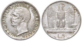 Vittorio Emanuele III (1900-1946) 5 Lire 1935 - Nomisma 1143 AG RRR Rarissimo millesimo per numismatici, con una tiratura di soli 50 esemplari

Stat...